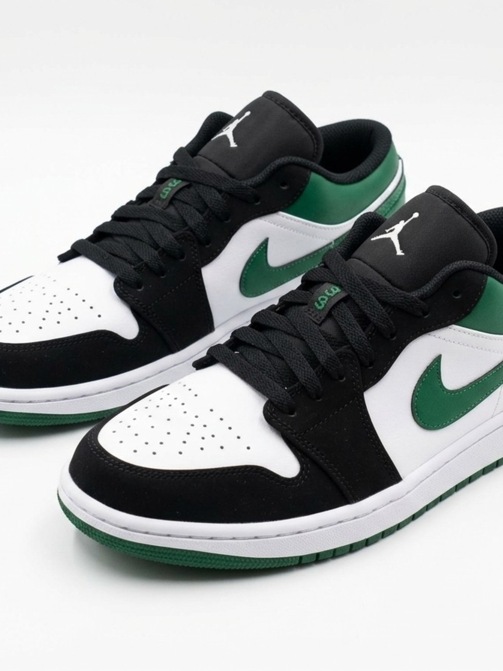 Jordan Low-Top Sneakers in White, Black & Green